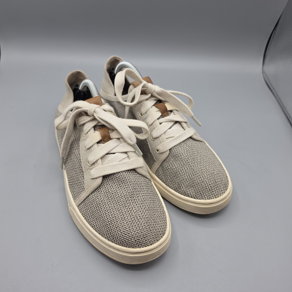Olukai Pehuea Li Shoes Women 8 Beige Lace Up Comfort Sneakers Breathable